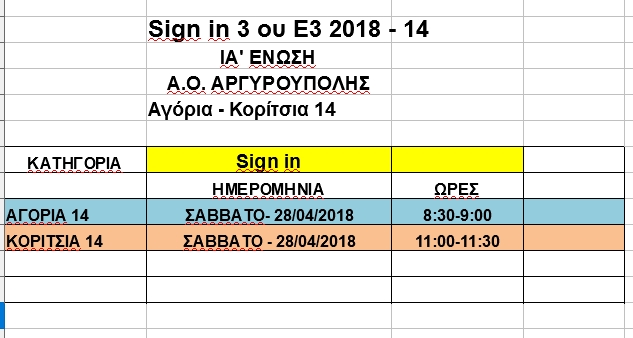 sign in 14ΑΡΙΑ 3ου Ε3